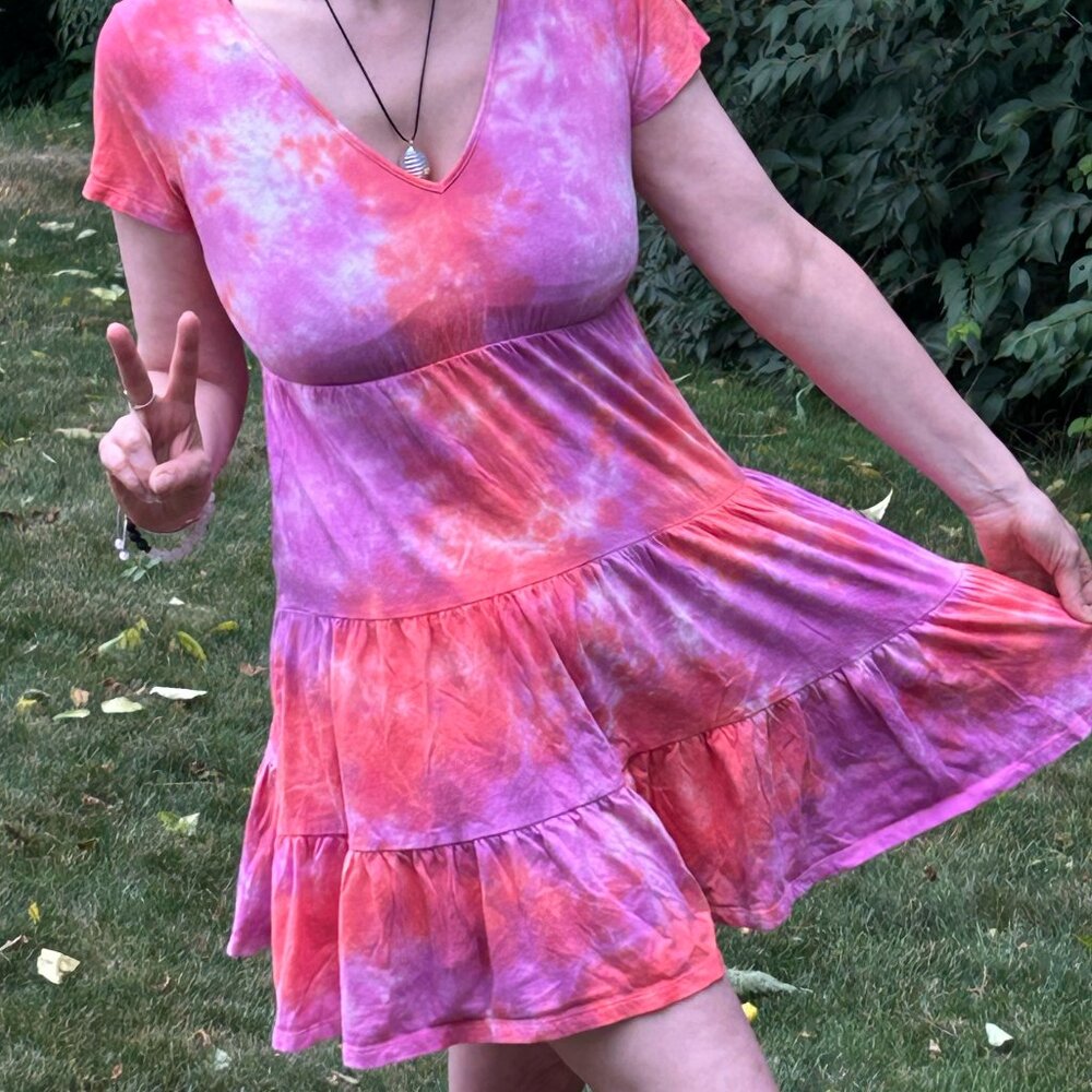 Tie Dye 1970's Wild Fable Hippie Mini dress